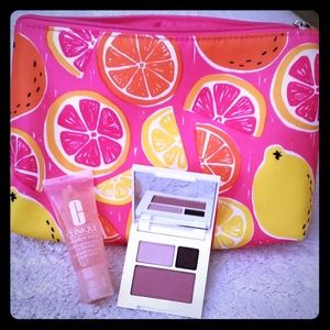 Clinique makeup bag, too mini sample products.